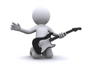 isolated 3d guitarist
